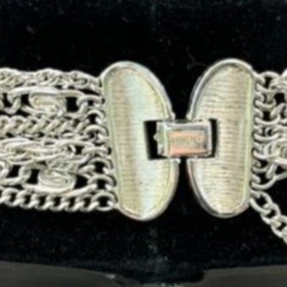 Monet Multistrand Silver-Tone Chain Necklace Starburst Pendant - Picture 5 of 6